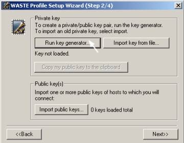 WASTE setup step 3