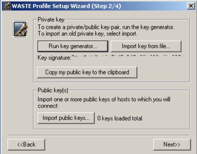 WASTE setup step 6